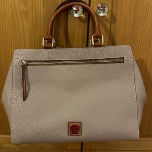 Dooney & Bourke beige/gray Leather Satchel